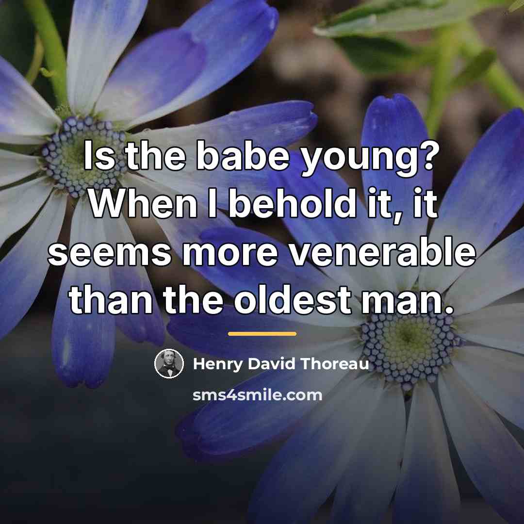 “Is the babe young? When I behold it, it seems…” quote by Henry David Thoreau