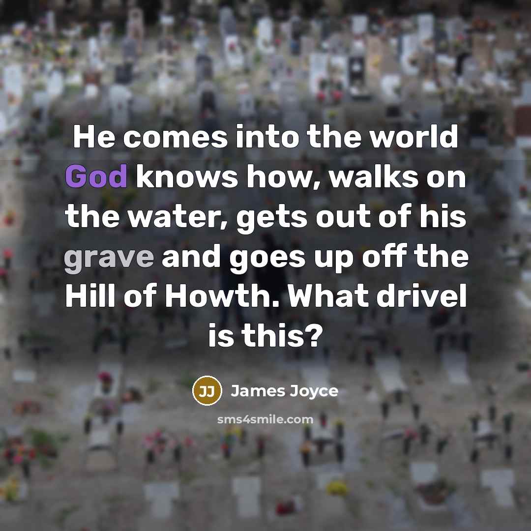 “He comes into the world God knows how, walks on…” quote by James Joyce