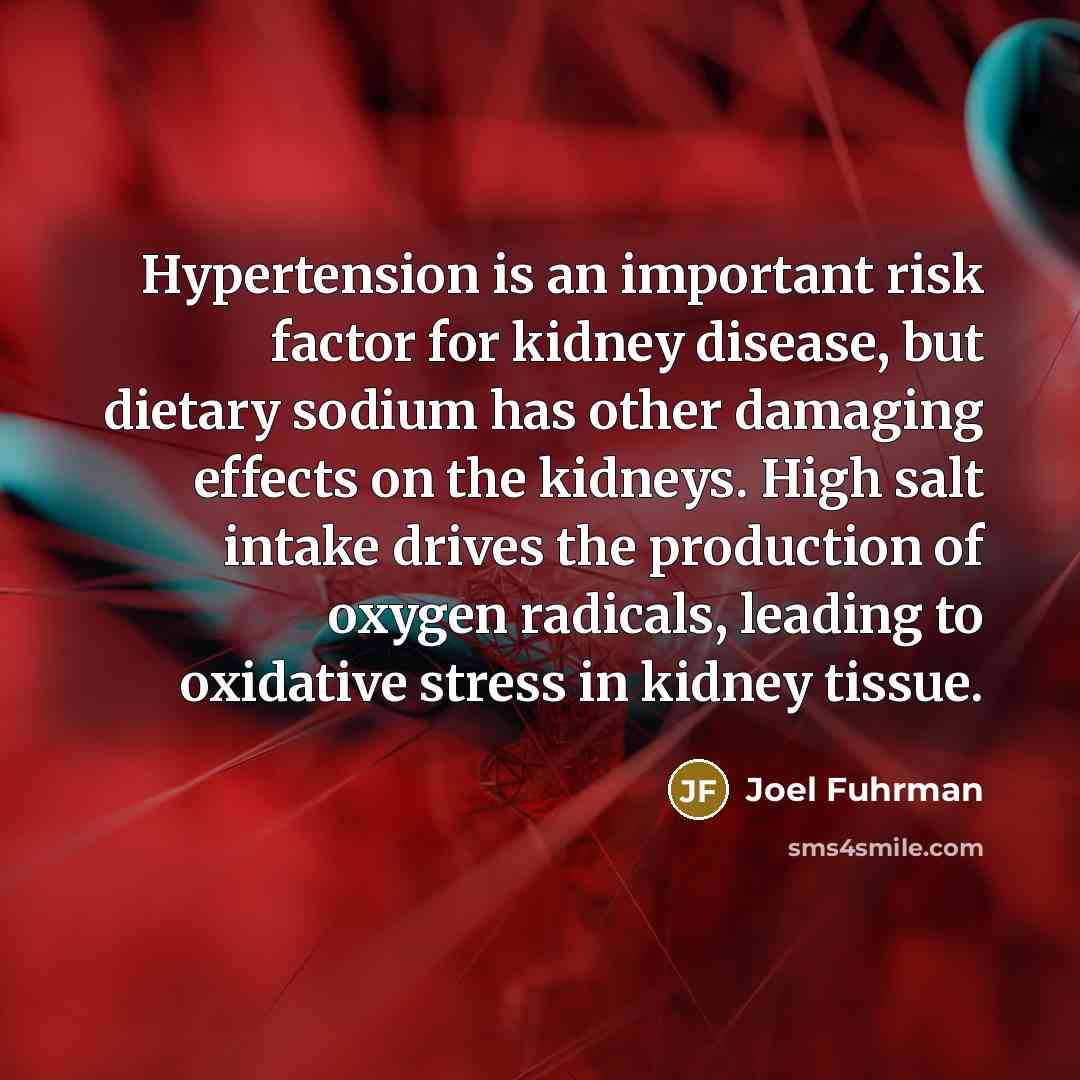 “Hypertension is an important risk factor for kidney disease, but…” quote by Joel Fuhrman