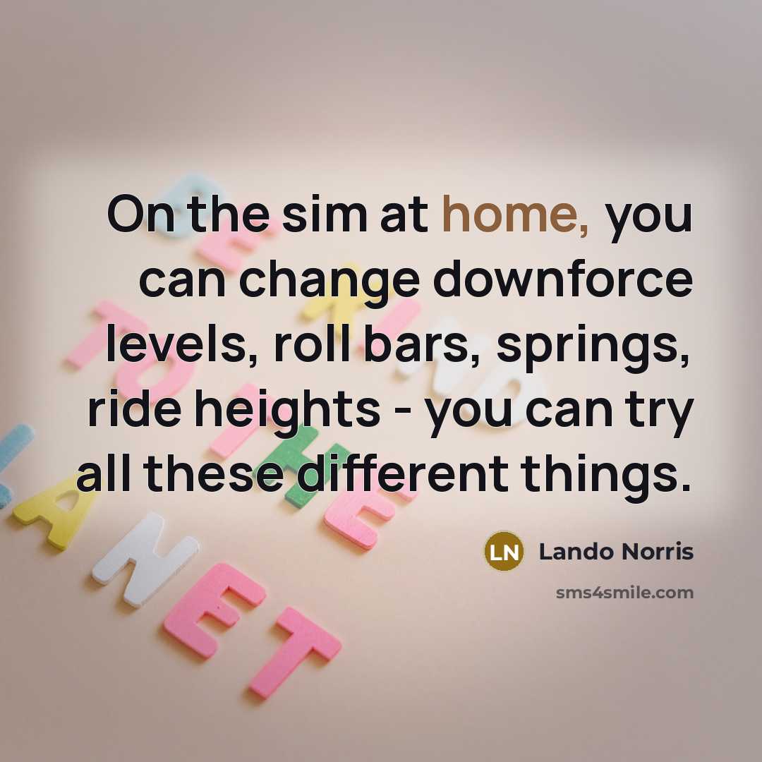 “On the sim at home, you can change downforce levels,…” quote by Lando Norris