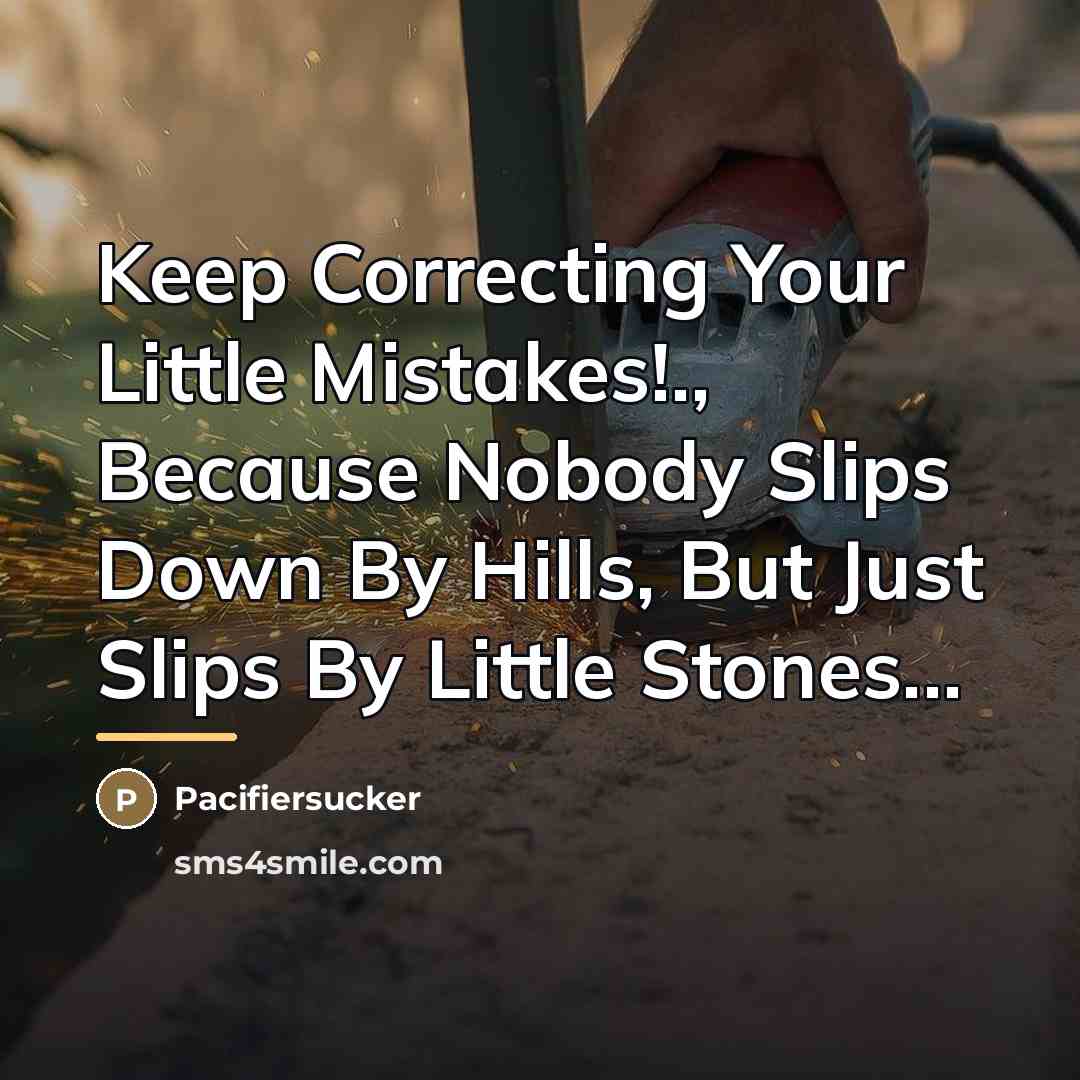 “Keep Correcting Your Little Mistakes!., Because Nobody Slips Down By…” quote by Pacifiersucker