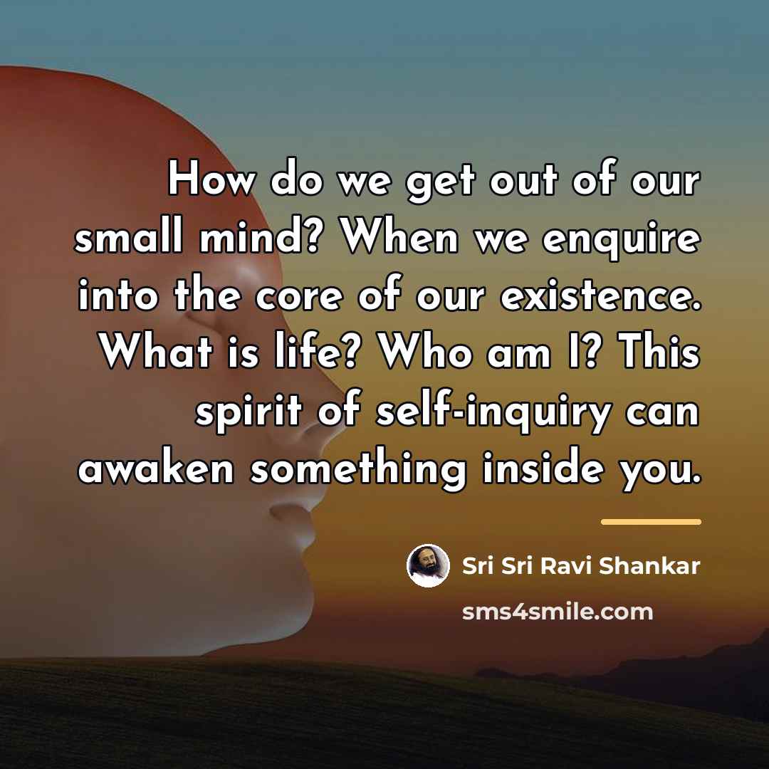 “How do we get out of our small mind? When…” quote by Sri Sri Ravi Shankar