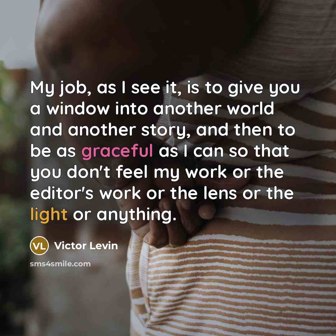 “My job, as I see it, is to give you…” quote by Victor Levin