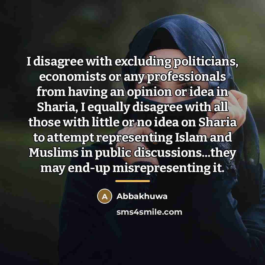 “I disagree with excluding politicians, economists or any professionals from…” quote by Abbakhuwa