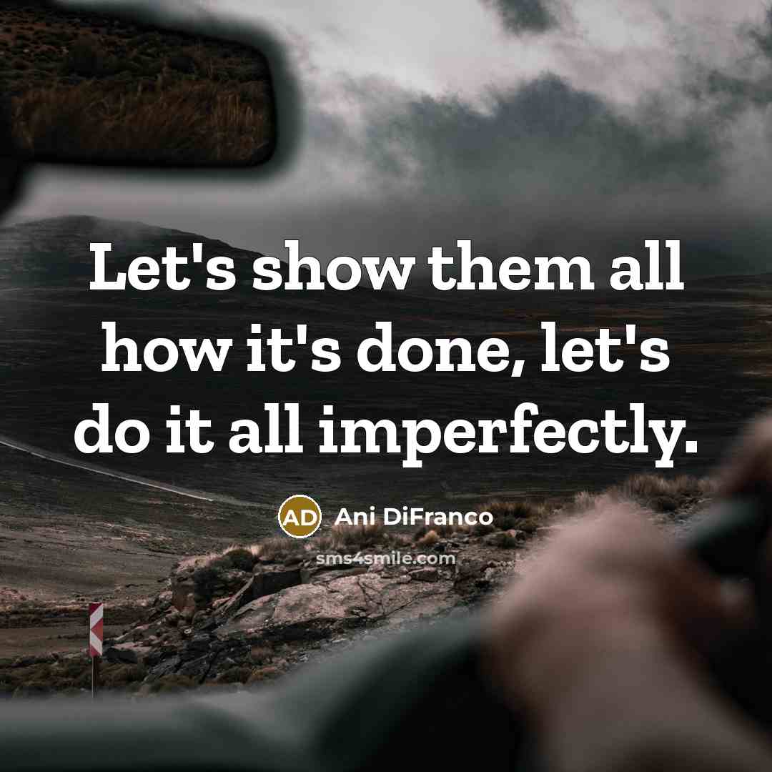 “Let's show them all how it's done, let's do it…” quote by Ani DiFranco