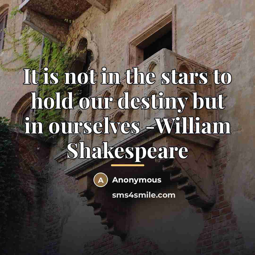 “It is not in the stars to hold our destiny…” quote by Anonymous