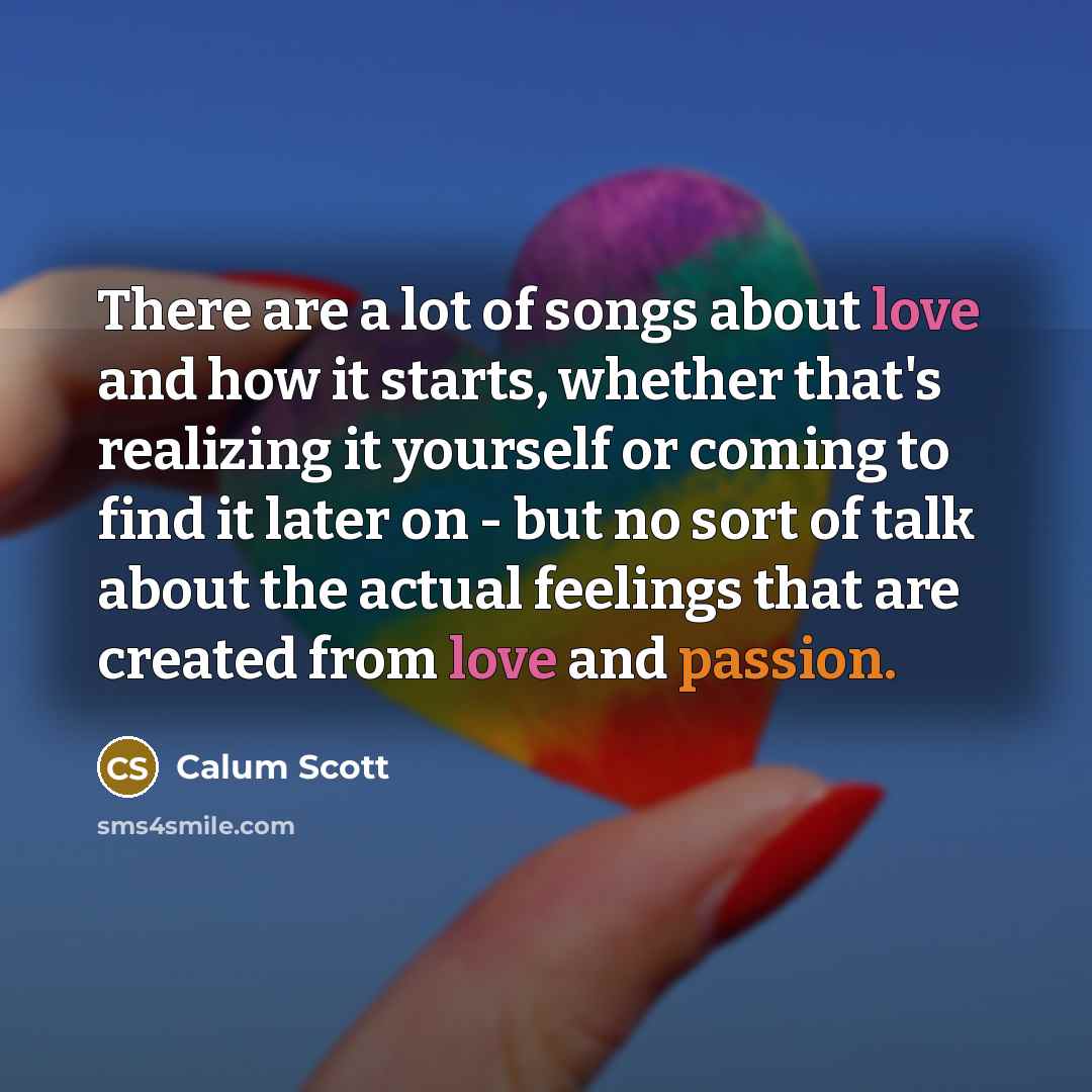 “There are a lot of songs about love and how…” quote by Calum Scott