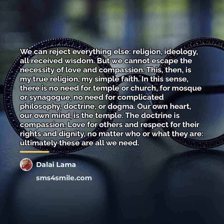 “We can reject everything else: religion, ideology, all received wisdom.…” quote by Dalai Lama
