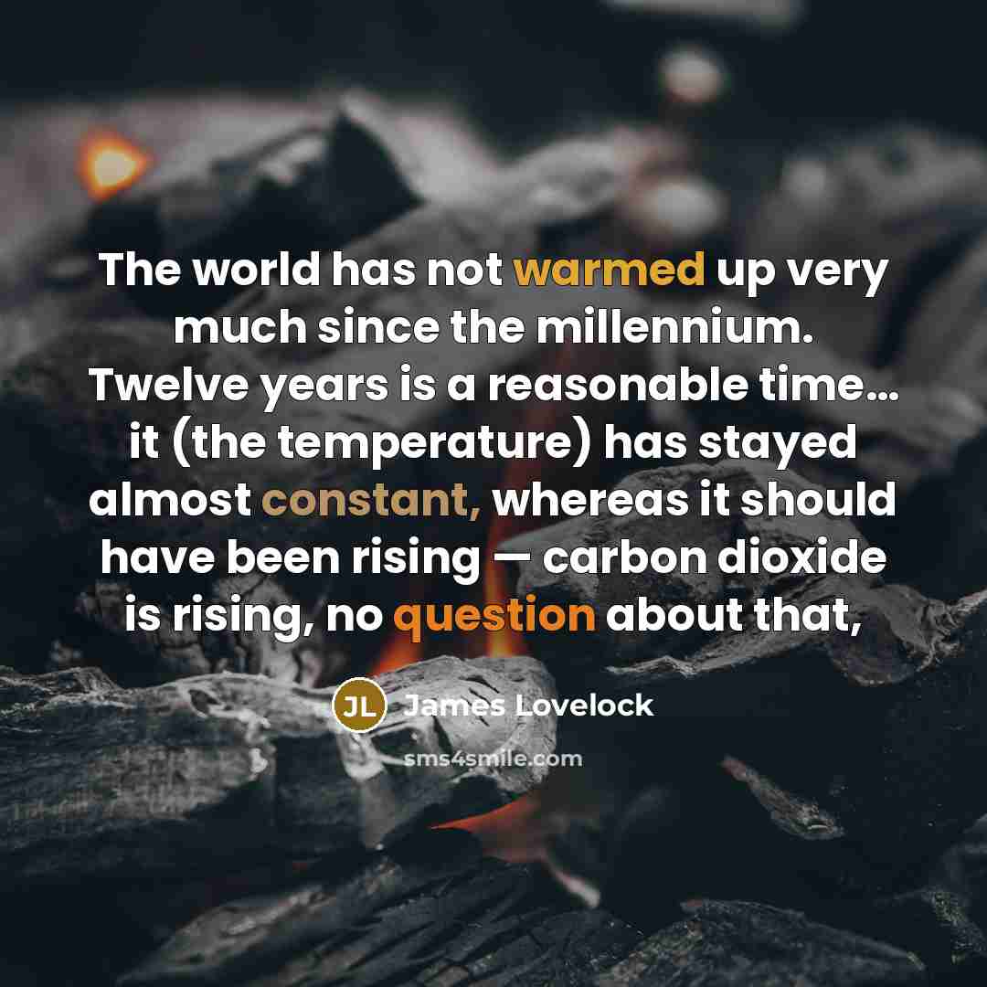“The world has not warmed up very much since the…” quote by James Lovelock
