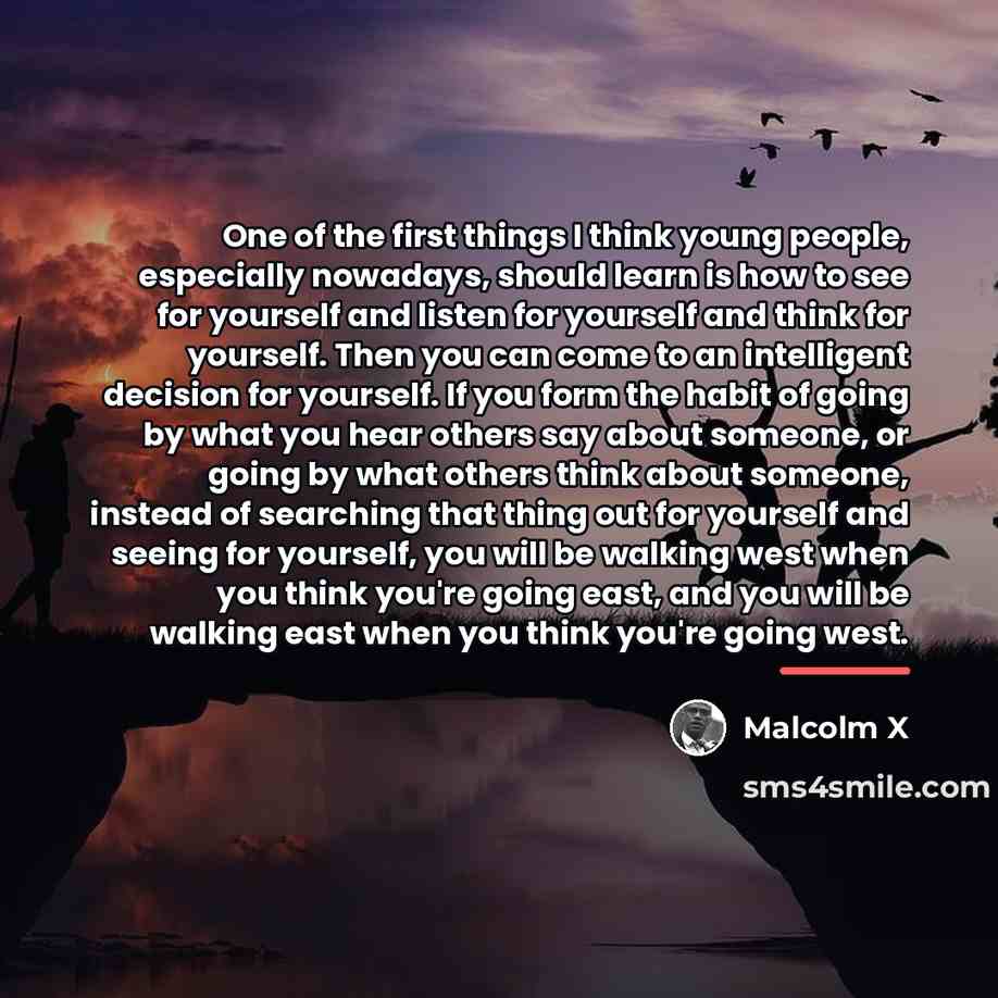 “One of the first things I think young people, especially…” quote by Malcolm X