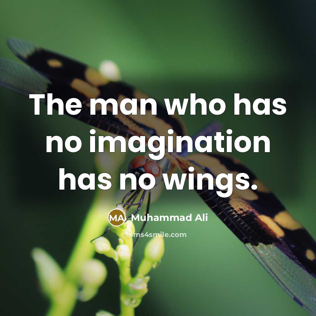 “The man who has no imagination has no wings.…” quote by Muhammad Ali