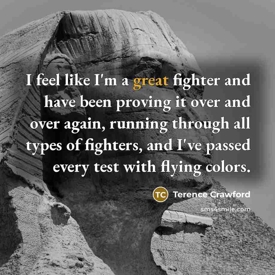 “I feel like I'm a great fighter and have been…” quote by Terence Crawford