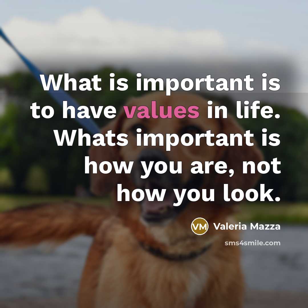 “What is important is to have values in life. Whats…” quote by Valeria Mazza