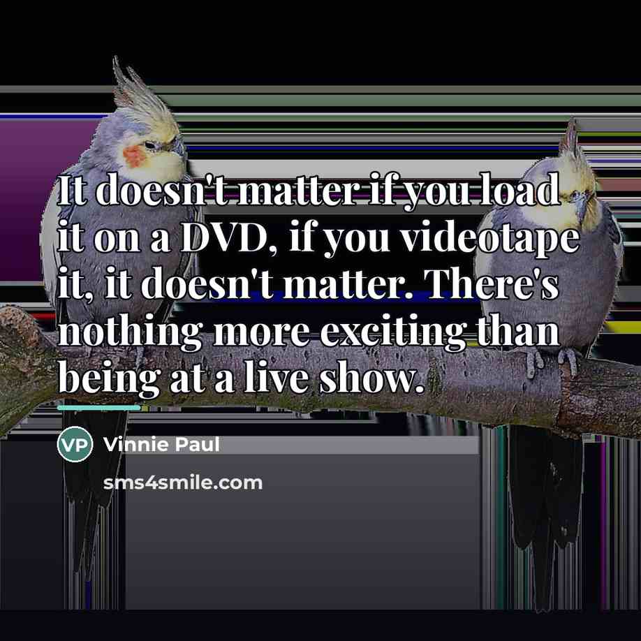 “It doesn't matter if you load it on a DVD,…” quote by Vinnie Paul