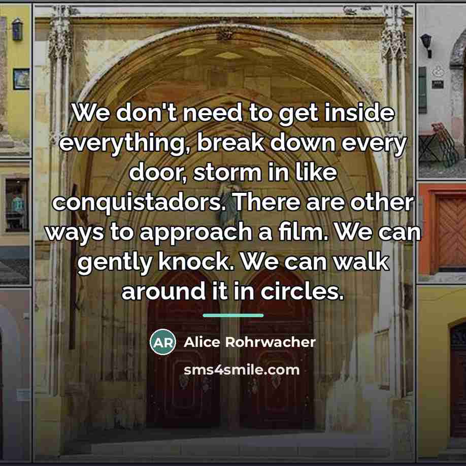 “We don't need to get inside everything, break down every…” quote by Alice Rohrwacher