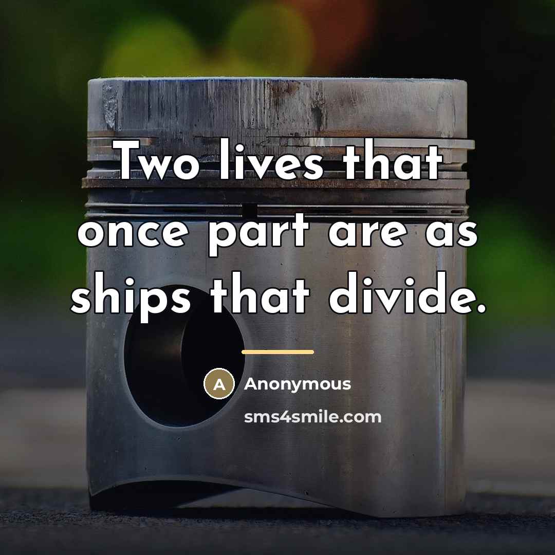“Two lives that once part are as ships that divide.…” quote by Anonymous
