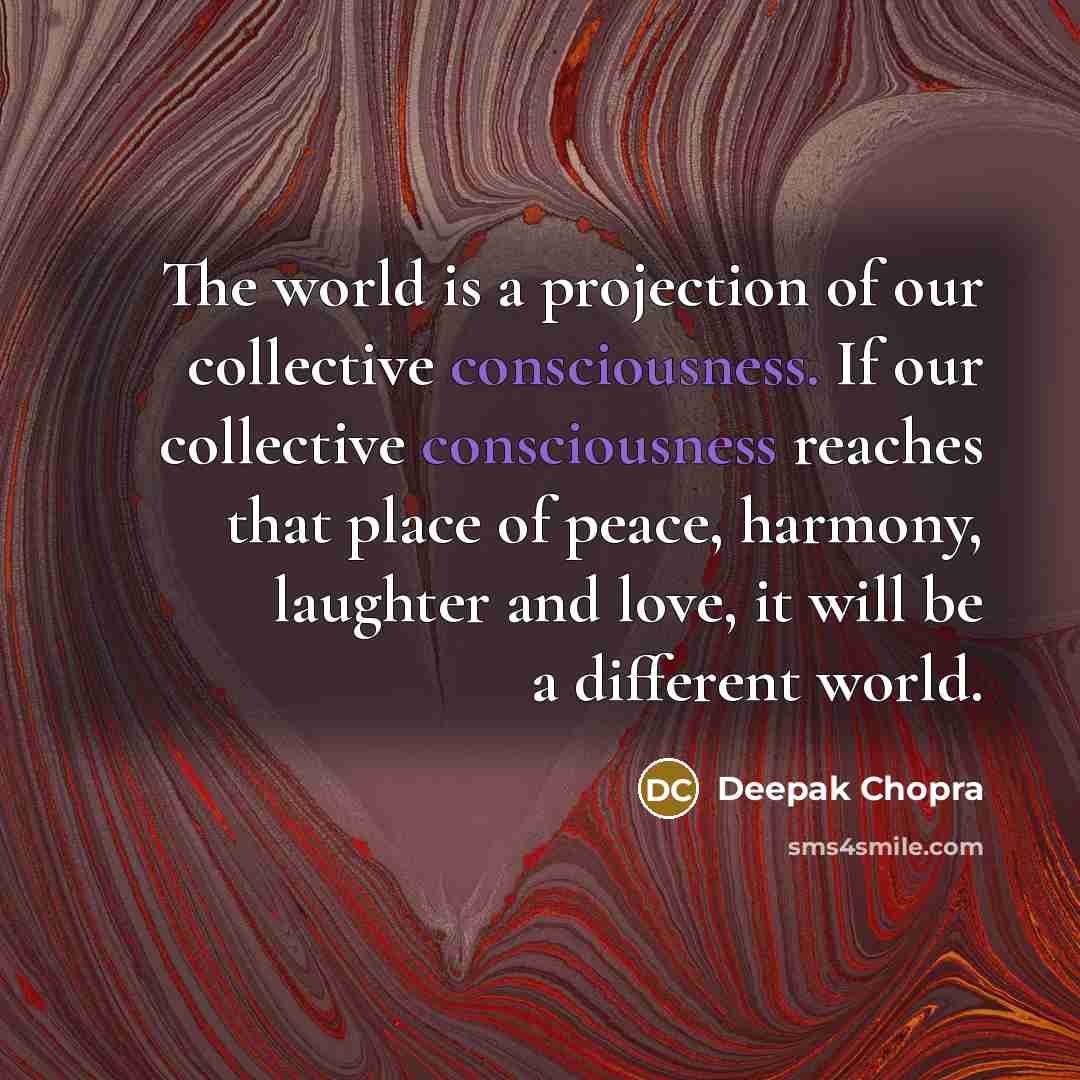 “The world is a projection of our collective consciousness. If…” quote by Deepak Chopra