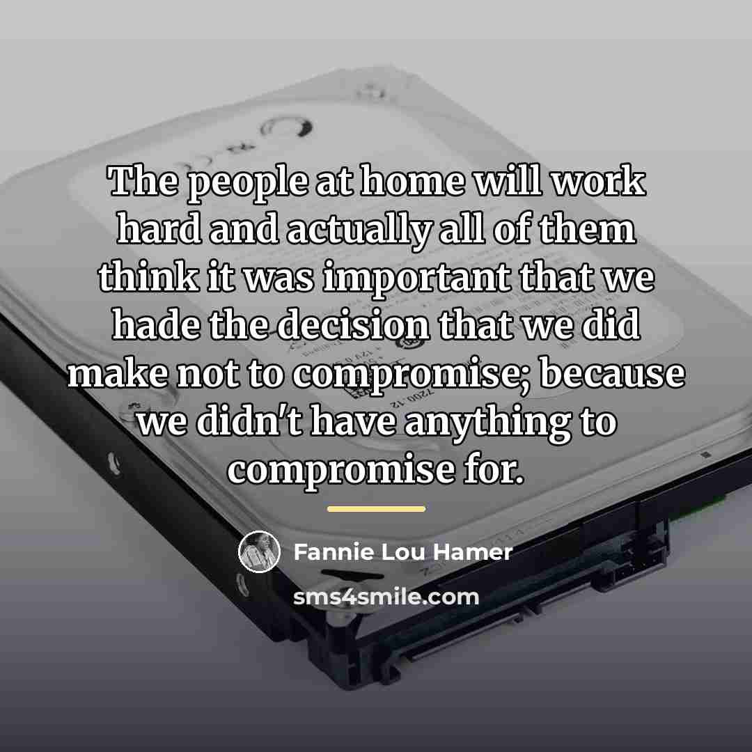 “The people at home will work hard and actually all…” quote by Fannie Lou Hamer