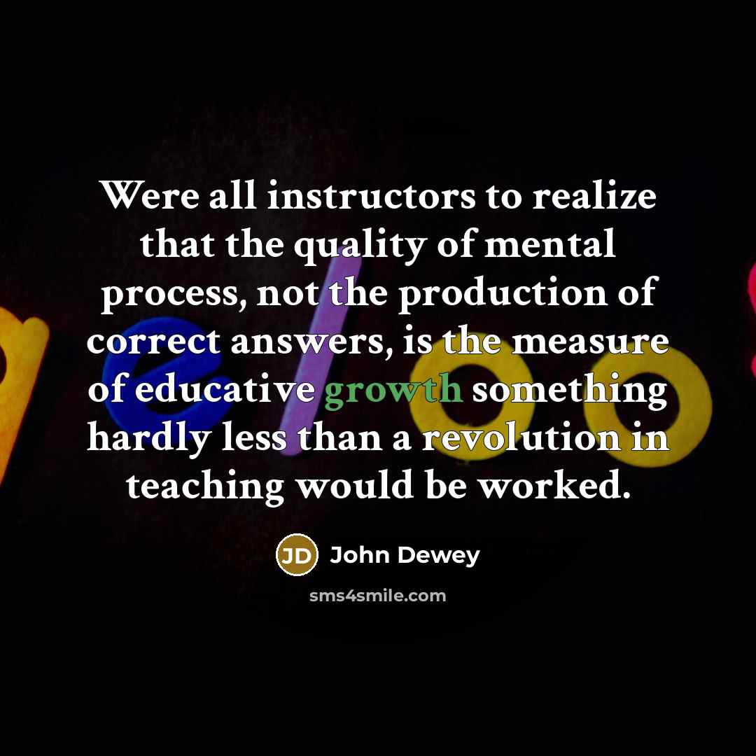 “Were all instructors to realize that the quality of mental…” quote by John Dewey