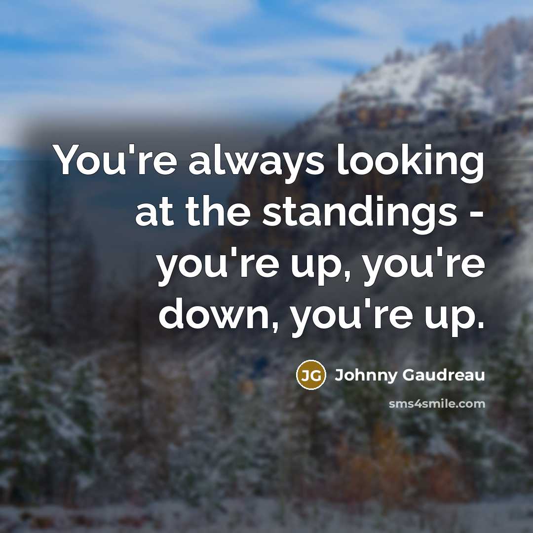 “You're always looking at the standings - you're up, you're…” quote by Johnny Gaudreau