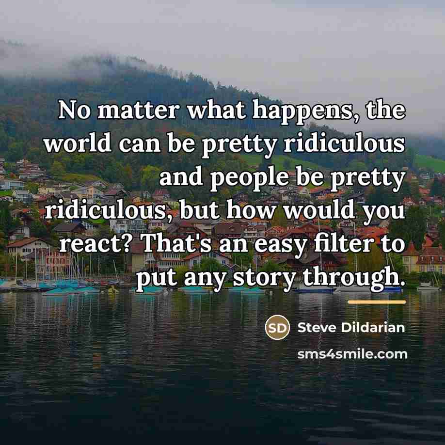 “No matter what happens, the world can be pretty ridiculous…” quote by Steve Dildarian
