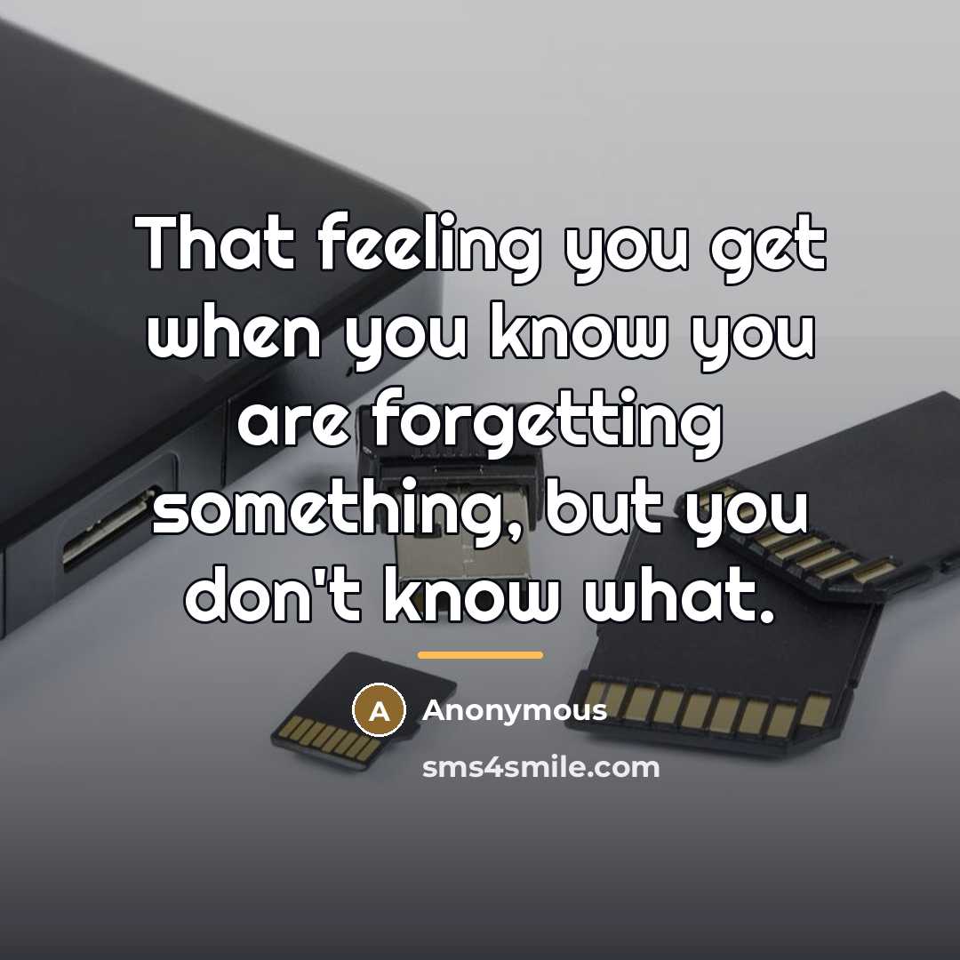 “That feeling you get when you know you are forgetting…” quote by Anonymous