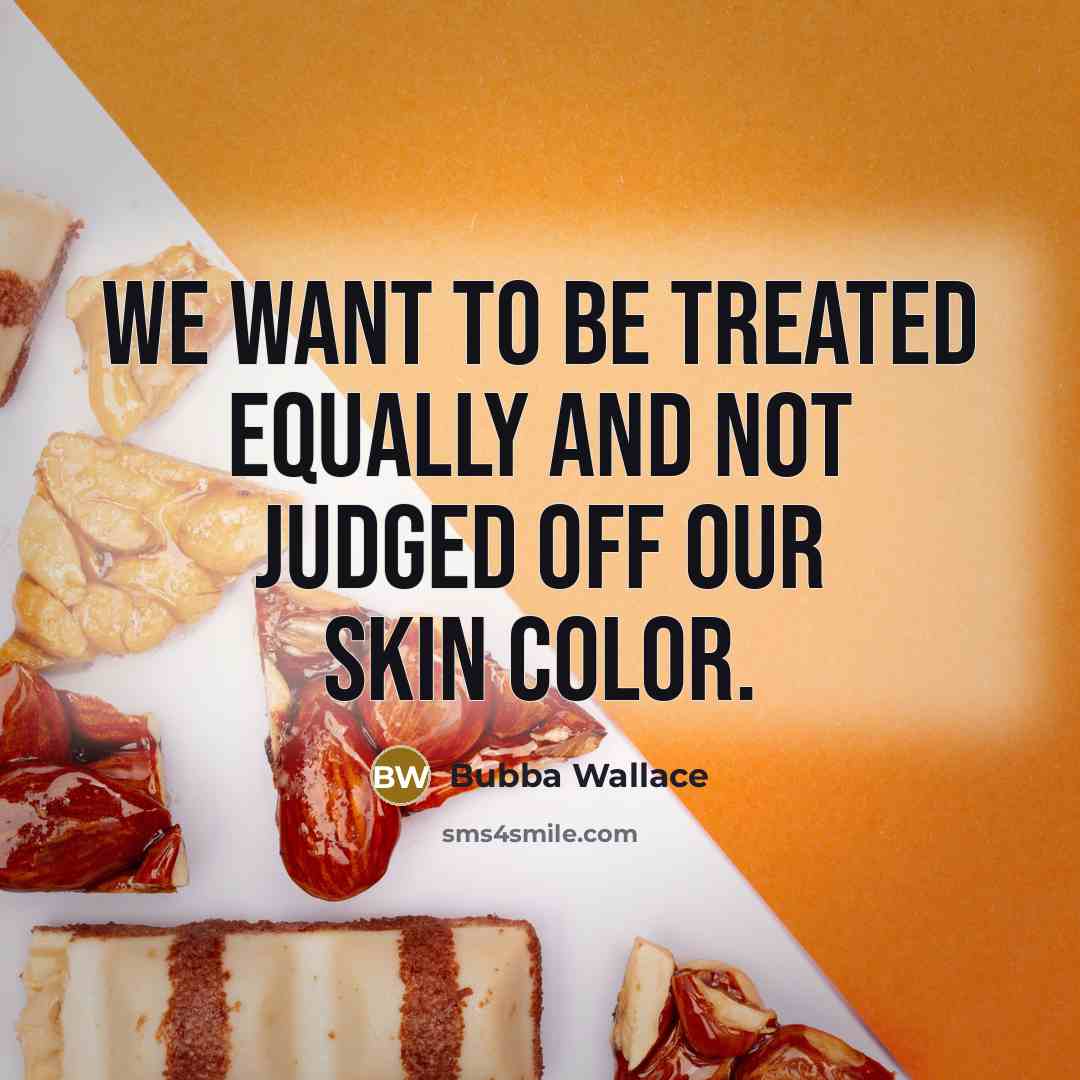 “We want to be treated equally and not judged off…” quote by Bubba Wallace