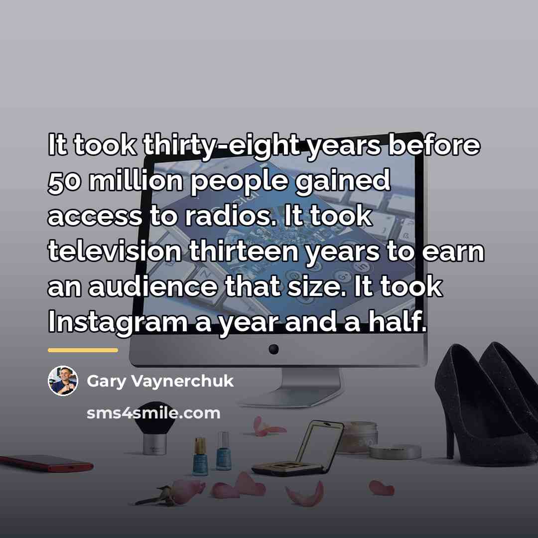 “It took thirty-eight years before 50 million people gained access…” quote by Gary Vaynerchuk