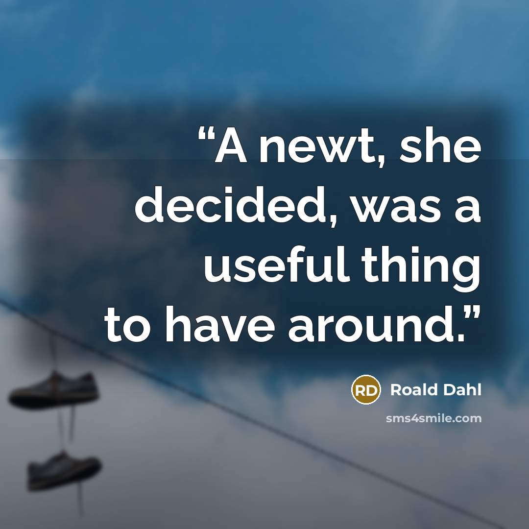 “A newt, she decided, was a useful thing to have around.” quote by Roald Dahl