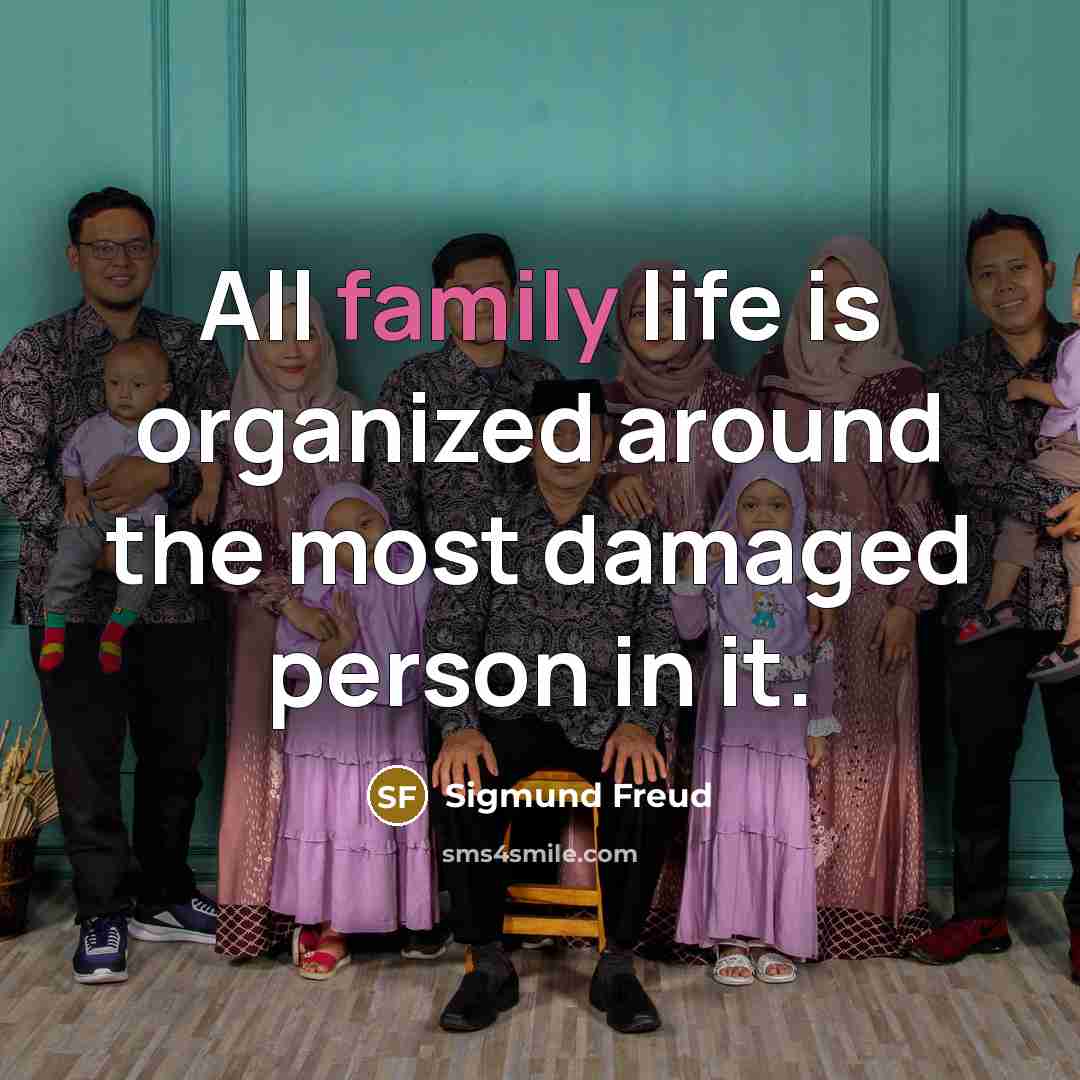 “All family life is organized around the most damaged person…” quote by Sigmund Freud