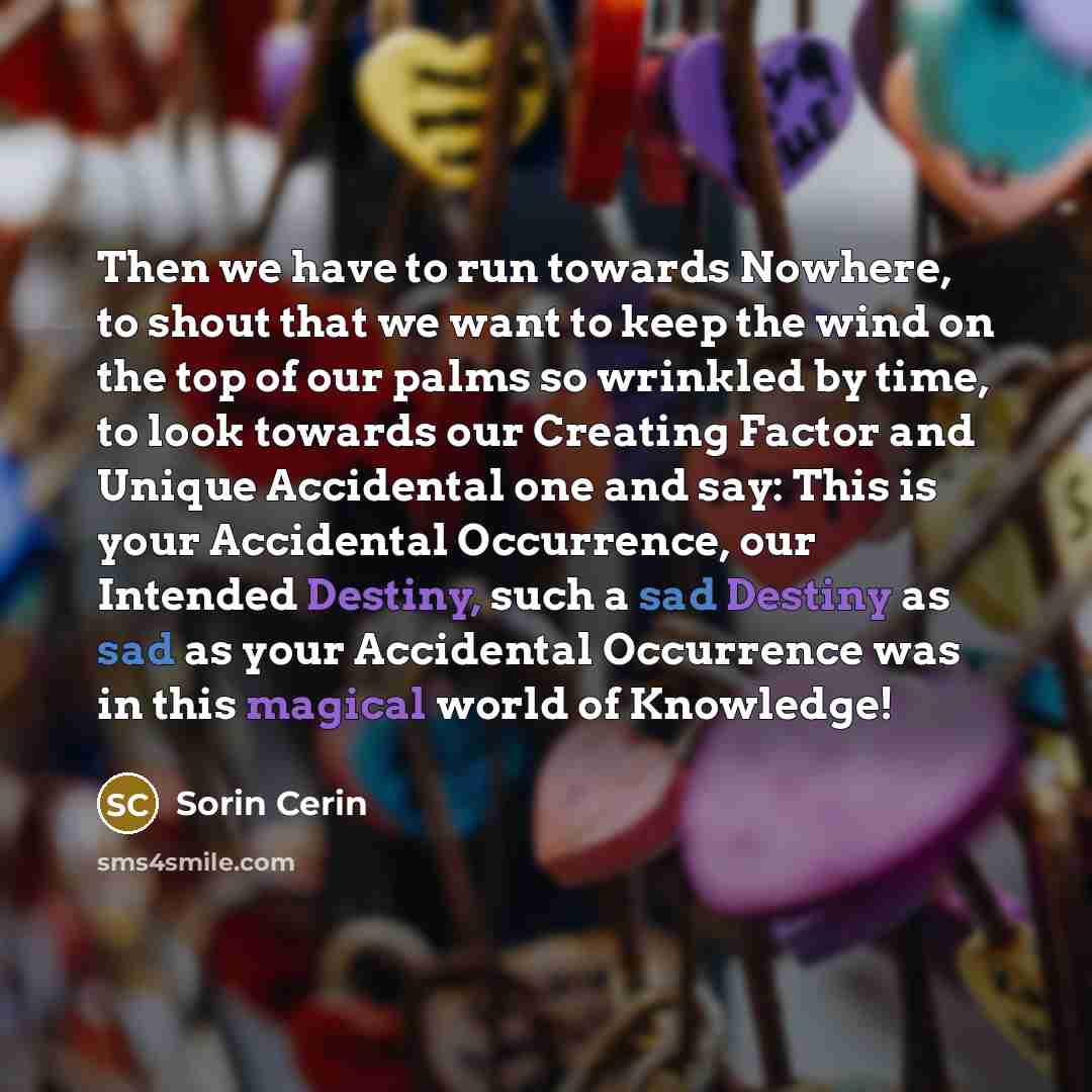 “Then we have to run towards Nowhere, to shout that…” quote by Sorin Cerin