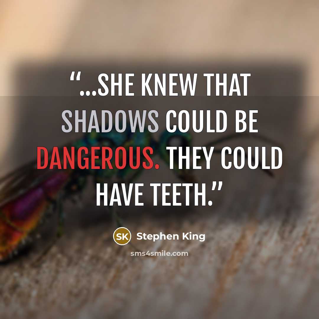 “...she knew that shadows could be dangerous. They could have teeth.” quote by Stephen King