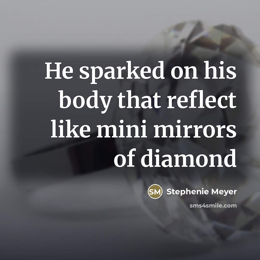 “He sparked on his body that reflect like mini mirrors…” quote by Stephenie Meyer