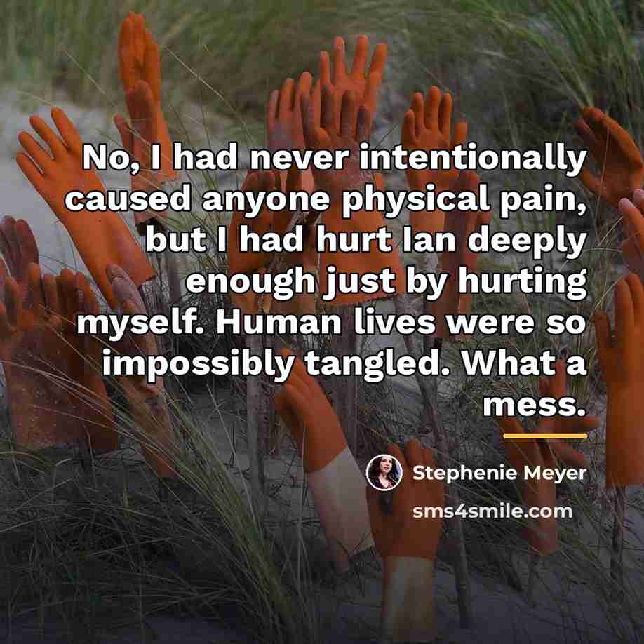 “No, I had never intentionally caused anyone physical pain, but…” quote by Stephenie Meyer