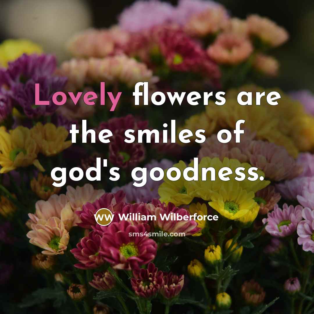 “Lovely flowers are the smiles of god's goodness.…” quote by William Wilberforce