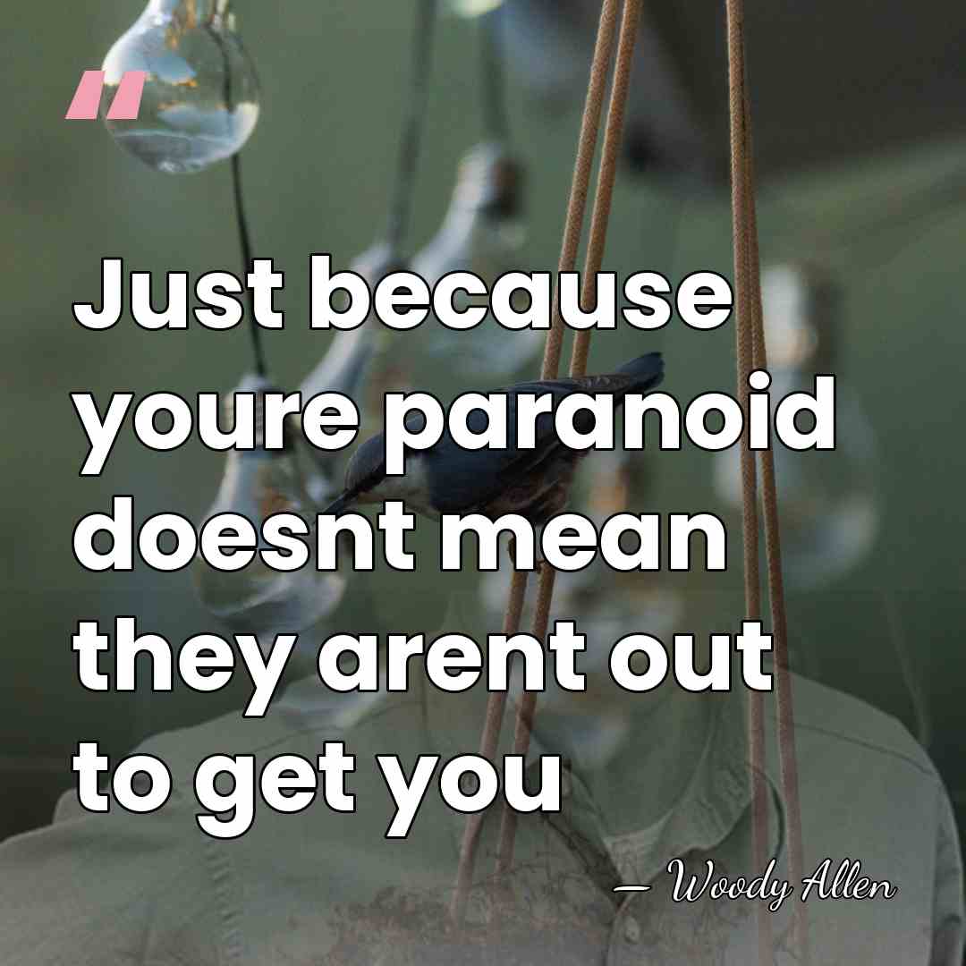 Just because youre paranoid doesnt mean they arent out to get you - Woody Allen