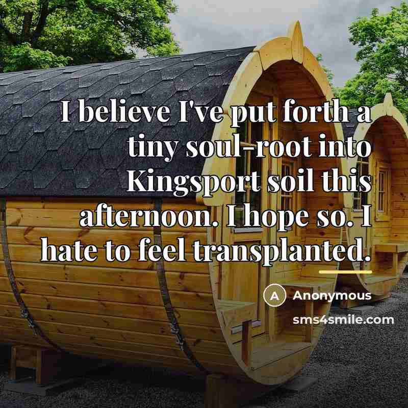 “I believe I've put forth a tiny soul-root into Kingsport…” quote by Anonymous