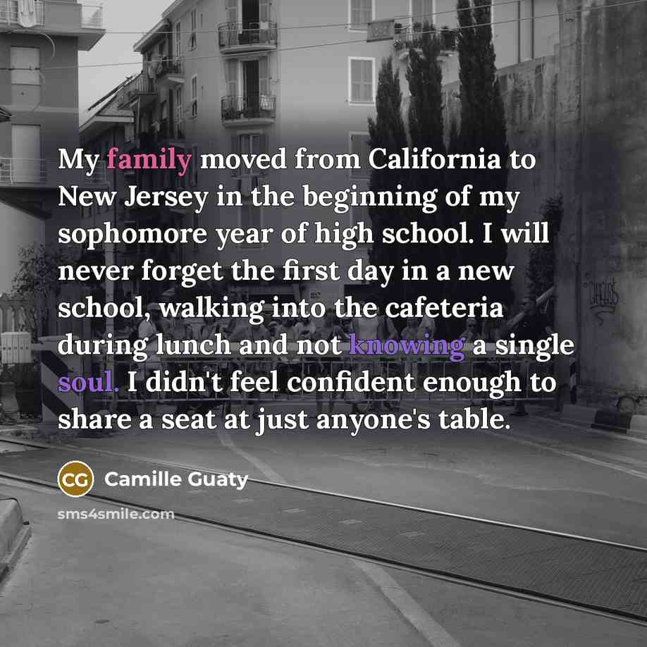 “My family moved from California to New Jersey in the…” quote by Camille Guaty