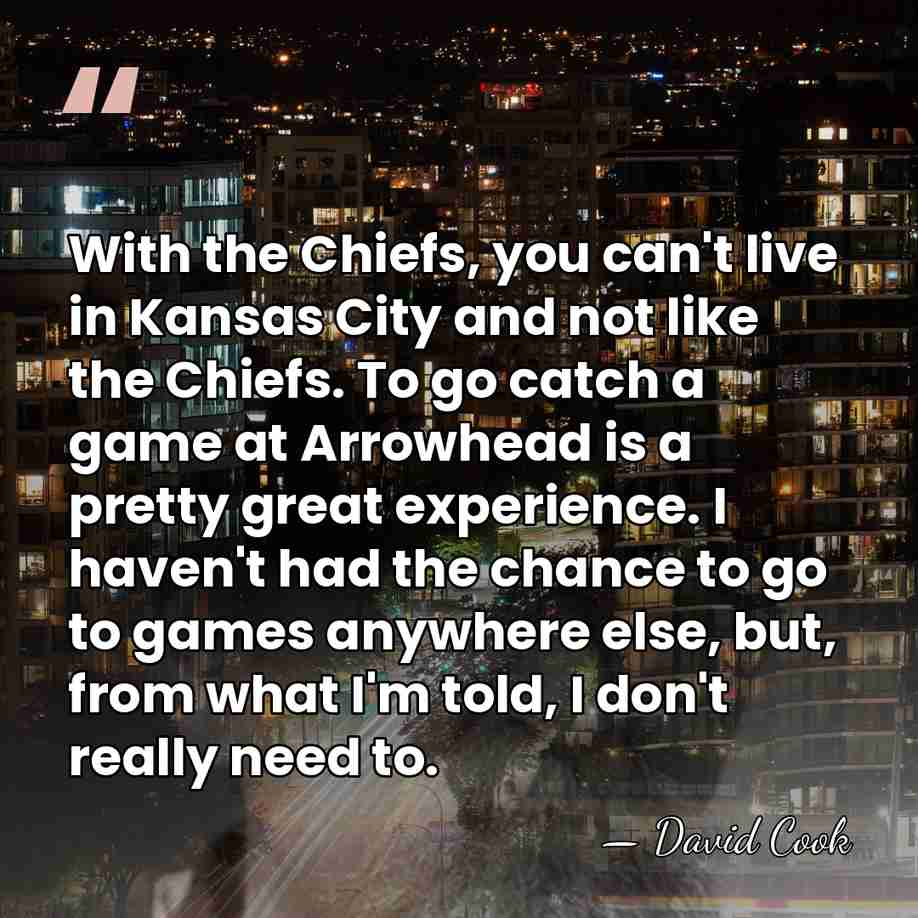 With the Chiefs, you can't live in Kansas City and not like&hellip; - David Cook