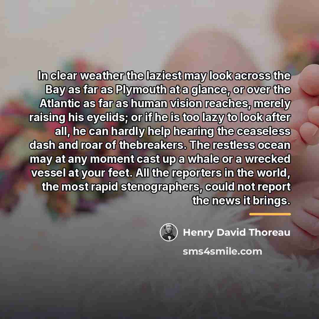 “In clear weather the laziest may look across the Bay…” quote by Henry David Thoreau