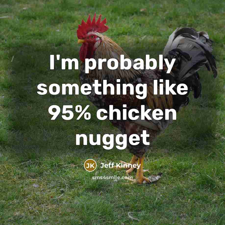 “I'm probably something like 95% chicken nugget…” quote by Jeff Kinney