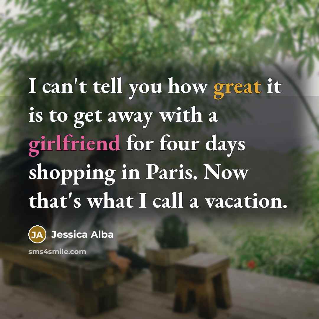 “I can't tell you how great it is to get…” quote by Jessica Alba
