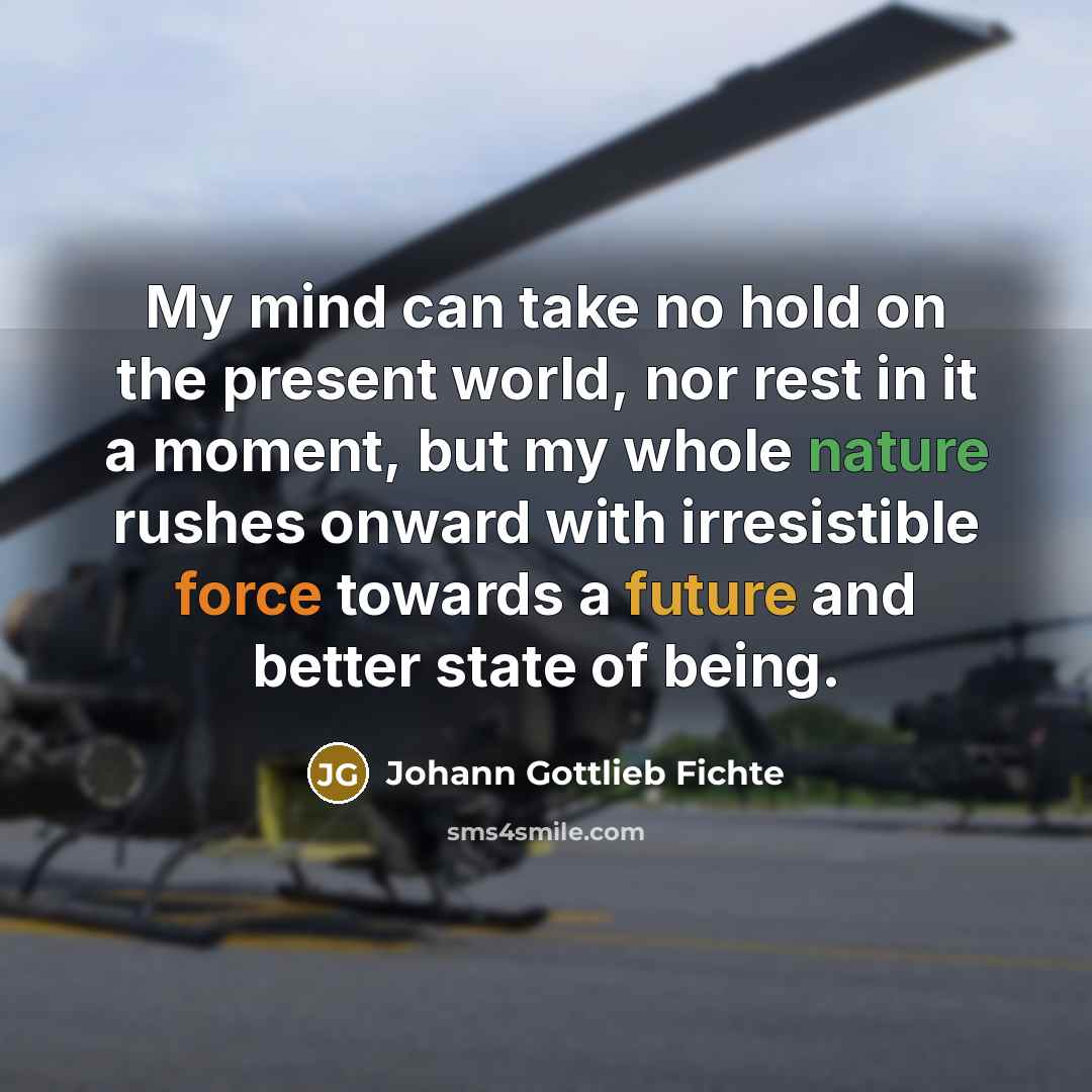“My mind can take no hold on the present world,…” quote by Johann Gottlieb Fichte