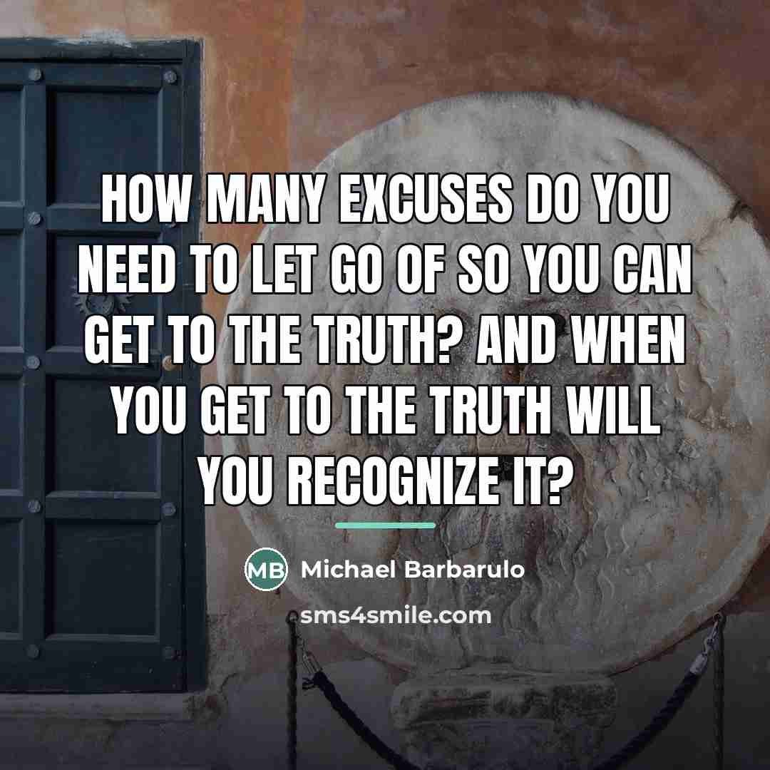 “How many excuses do you need to let go of…” quote by Michael Barbarulo