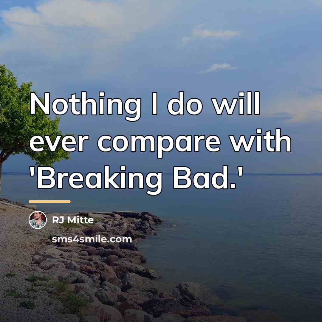“Nothing I do will ever compare with 'Breaking Bad.'…” quote by RJ Mitte