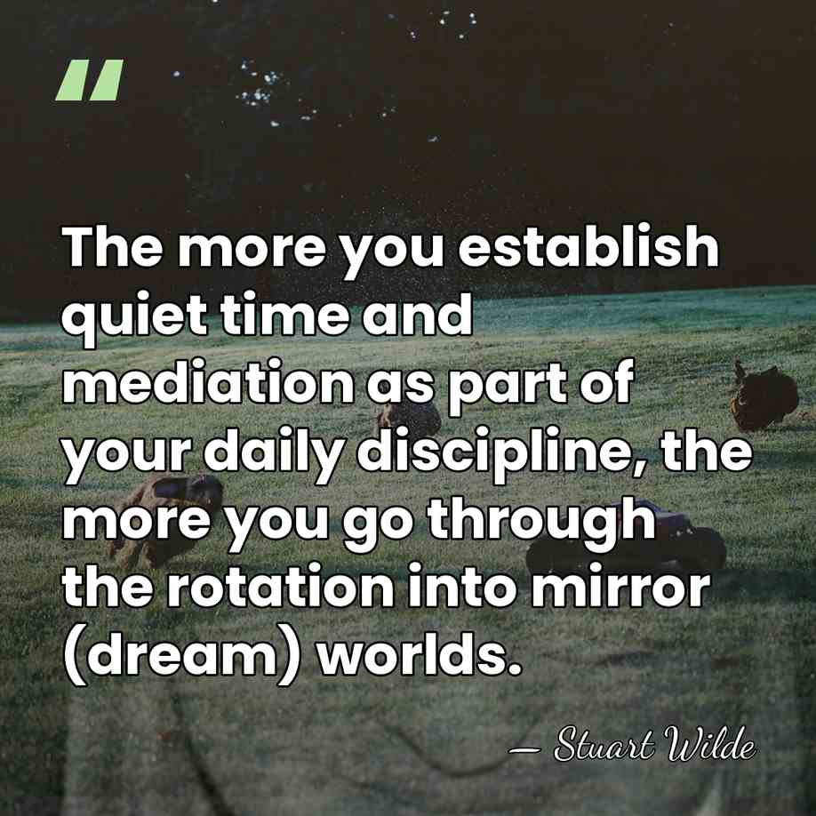 The more you establish quiet time and mediation as part of your&hellip; - Stuart Wilde