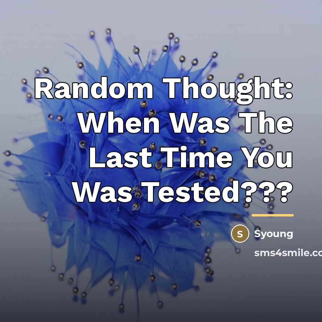 “Random Thought: When Was The Last Time You Was Tested???…” quote by Syoung