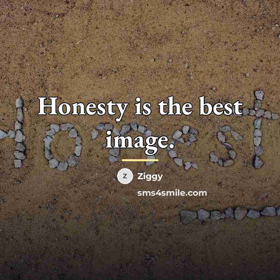 “Honesty is the best image.…” quote by Ziggy