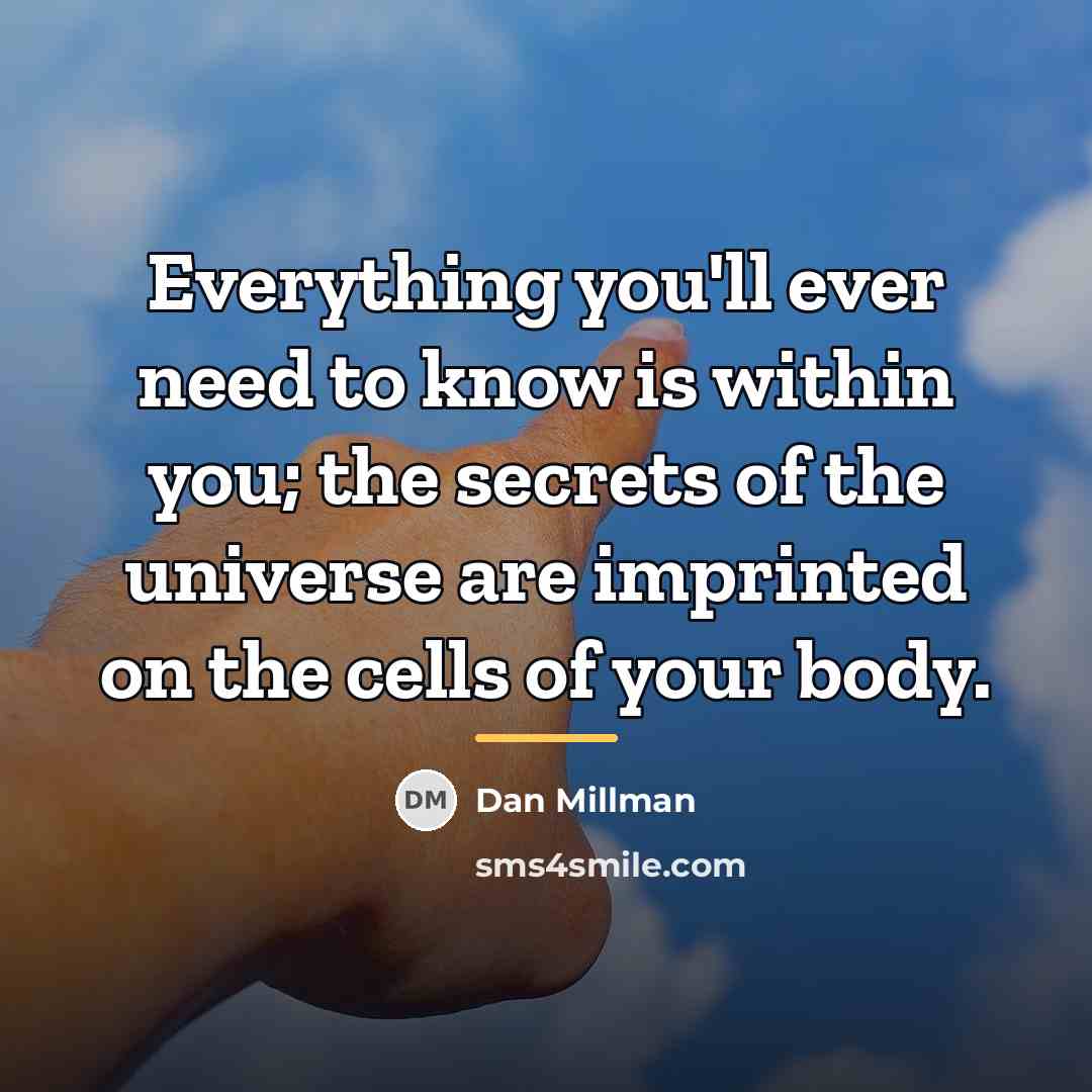 “Everything you'll ever need to know is within you; the…” quote by Dan Millman