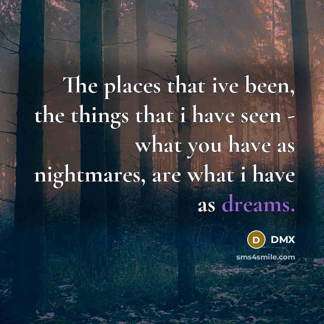 “The places that ive been, the things that i have…” quote by DMX